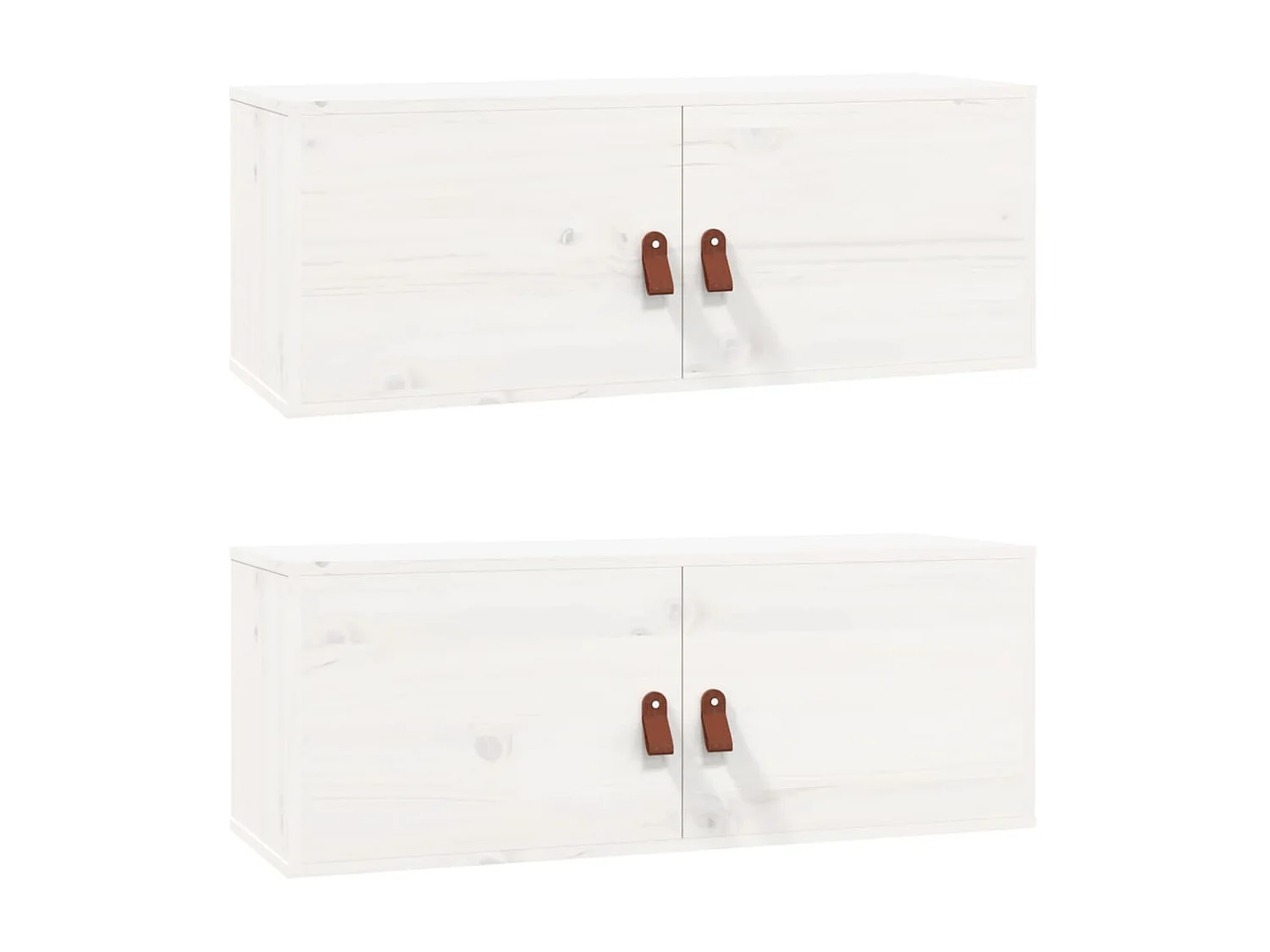 Armários de parede 2 pcs 80x30x30 cm pinho maciço branco PT286309