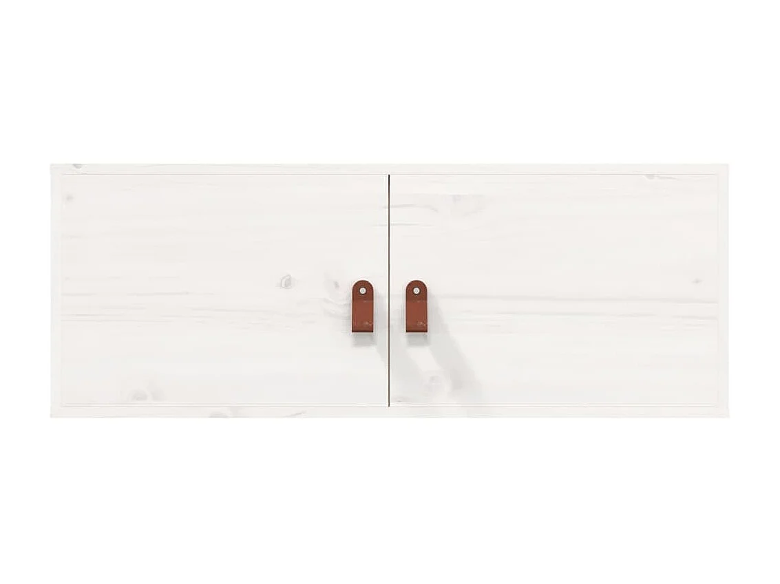 2 pcs Armoires murales Blanc 80x30x30 cm Bois de pin massif OIU67051