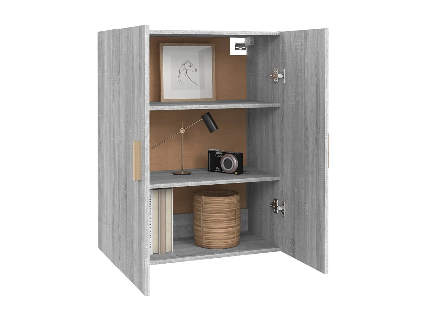 Armario de pared colgante gris Sonoma 69,5x34x90 cm ES232470