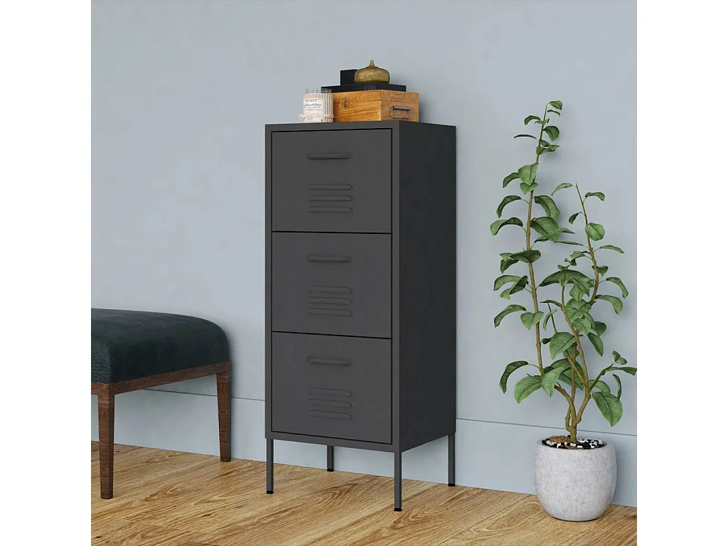 Armoire de rangement Anthracite 42,5x35x101,5 cm Acier SBC9001