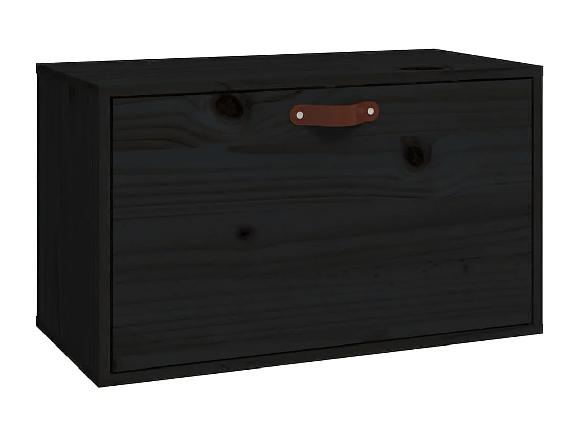 Armoire murale Noir 60x30x35 cm Bois de pin massif OLA9420