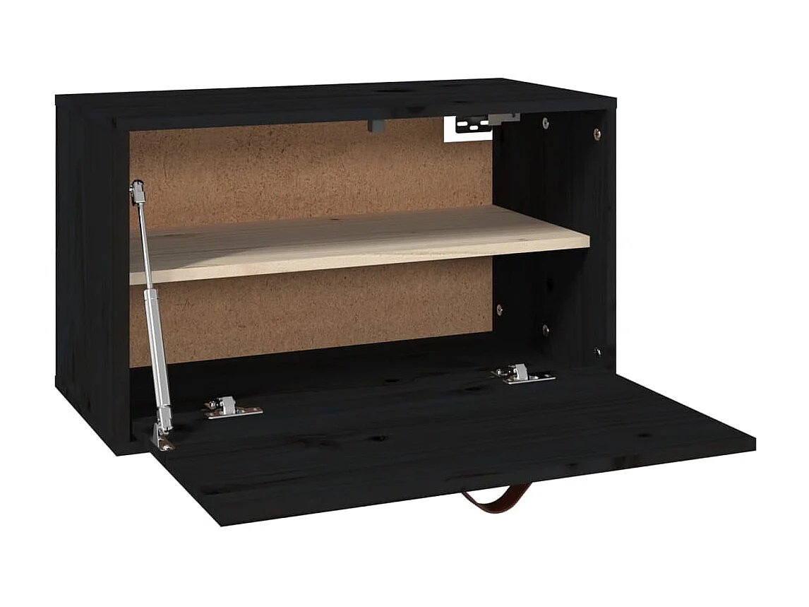 Armoire murale Noir 60x30x35 cm Bois de pin massif OLA9420