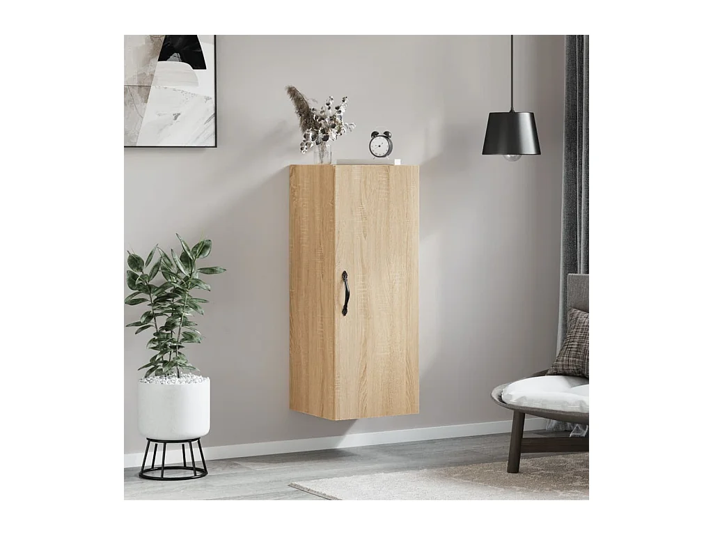Wandschrank,Wandhängeschrank Sonoma-Eiche 34,5x34x90 cm Holzwerkstoff -gkd63844