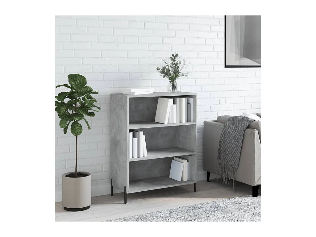 Armoire à étagère gris béton 69,5x32,5x90 cm bois d'ingénierie EGER82687