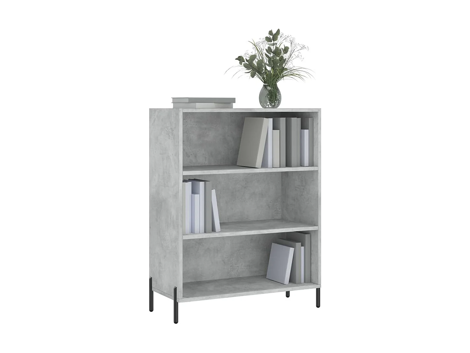 Armoire à étagère gris béton 69,5x32,5x90 cm bois d'ingénierie EGER82687