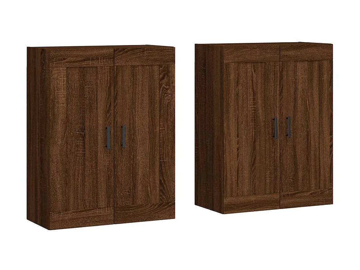Armarios de pared 2 uds madera de ingeniería marrón roble ES378298