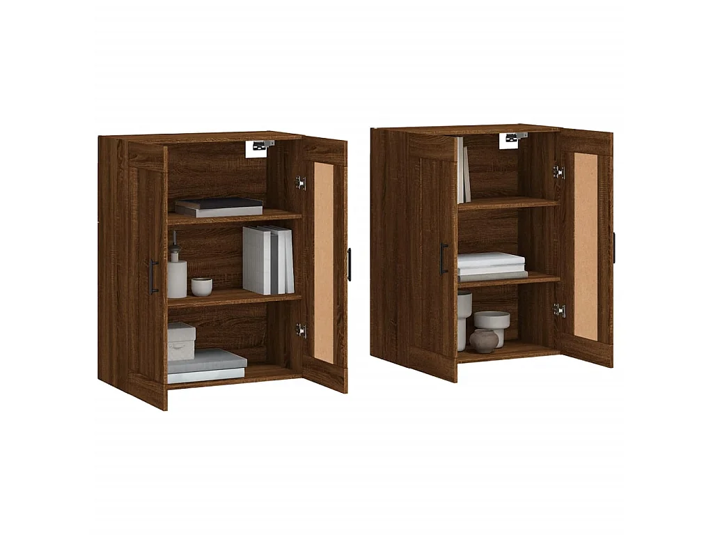 Armarios de pared 2 uds madera de ingeniería marrón roble ES378298