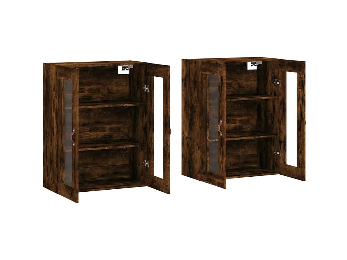 Armarios de pared 2 uds madera de ingeniería roble ahumado ES342257