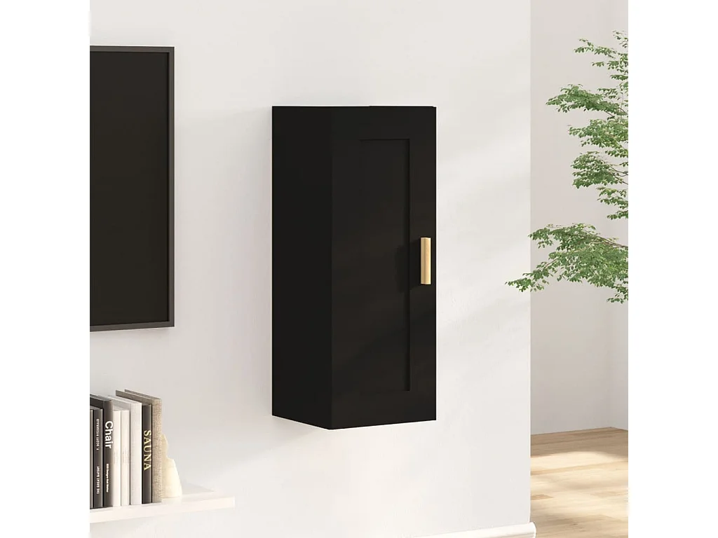 Armoire murale Noir 35x34x90 cm Bois d'ingénierie OLA2595