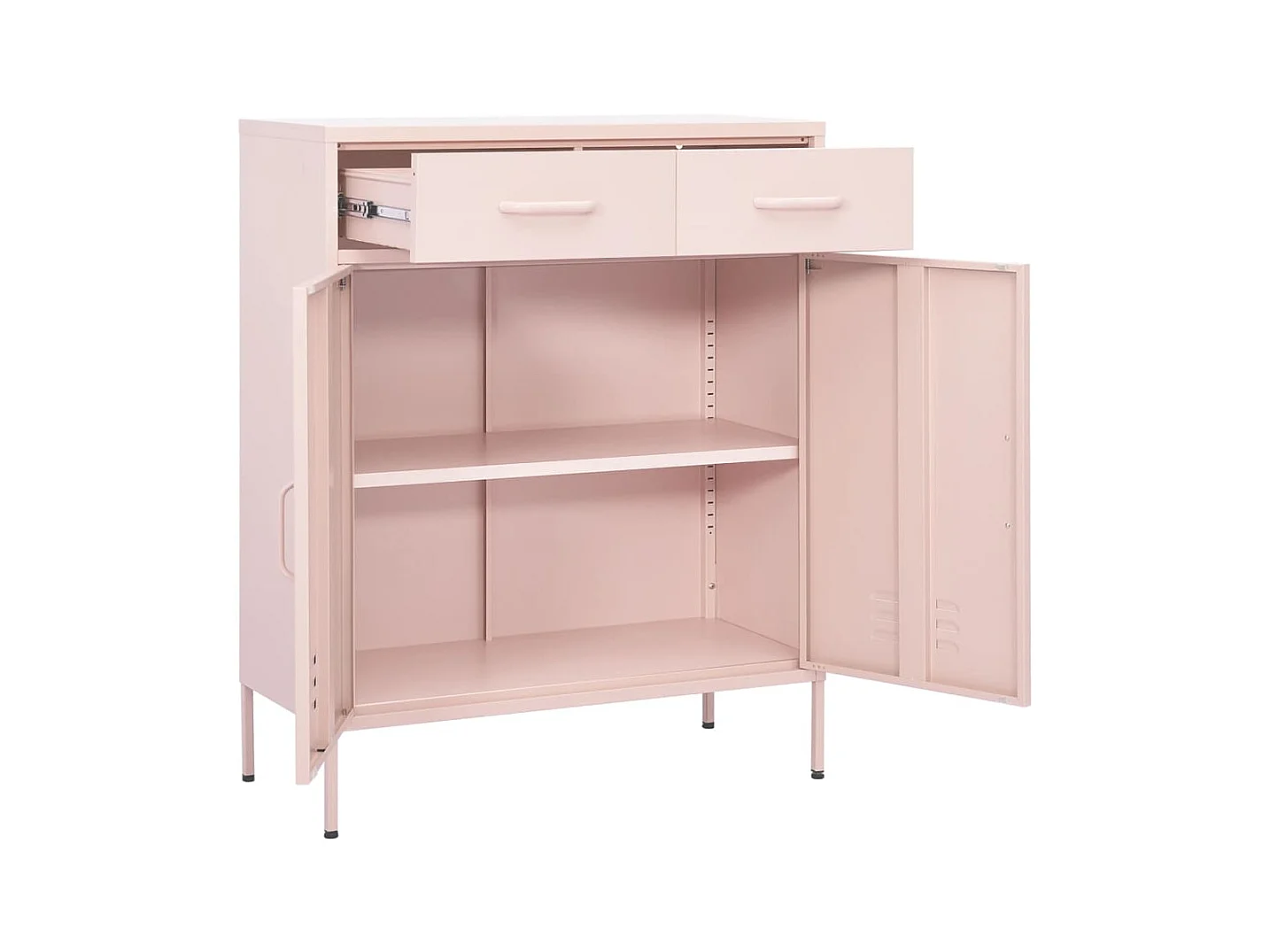 Armario de almacenamiento acero rosa 80x35x101,5 cm ES846188