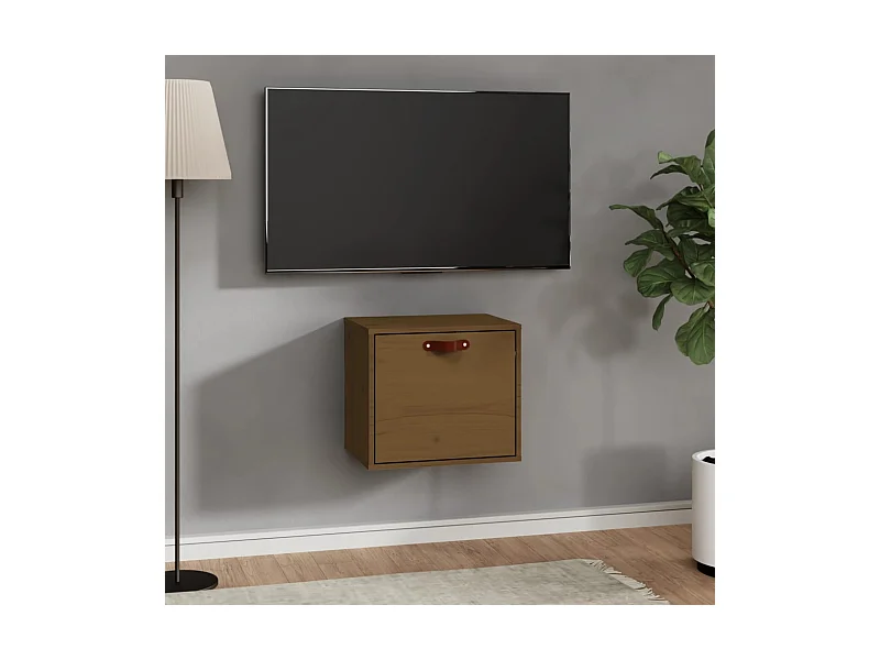 Wandschrank,Wandhängeschrank Honigbraun 40x30x35 cm Massivholz Kiefer -gkd142012