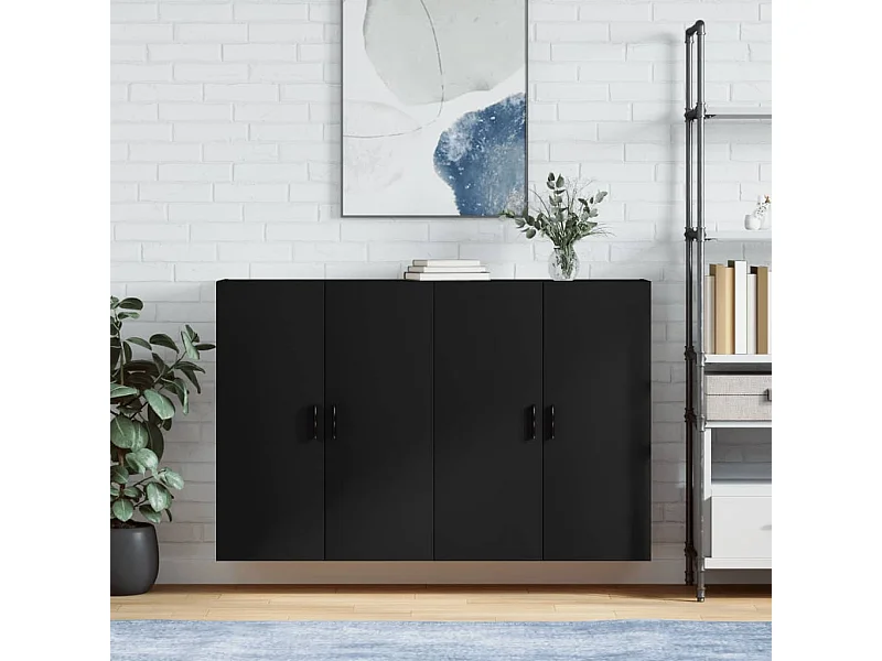 Armarios de pared 2 unidades negro 69,5x34x90 cm ES885305