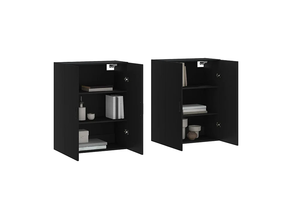 Armários de parede 2 pcs 69,5x34x90 cm preto PT957559