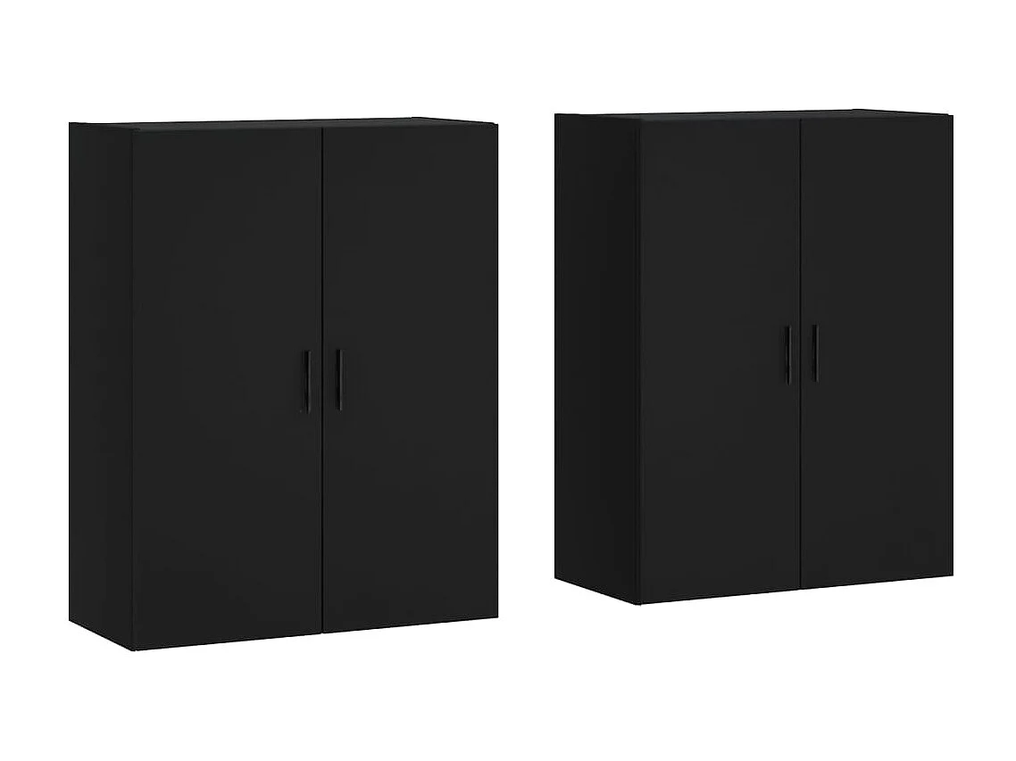 lot de 2 Armoires murales noir 69,5x34x90 cm QWE31328