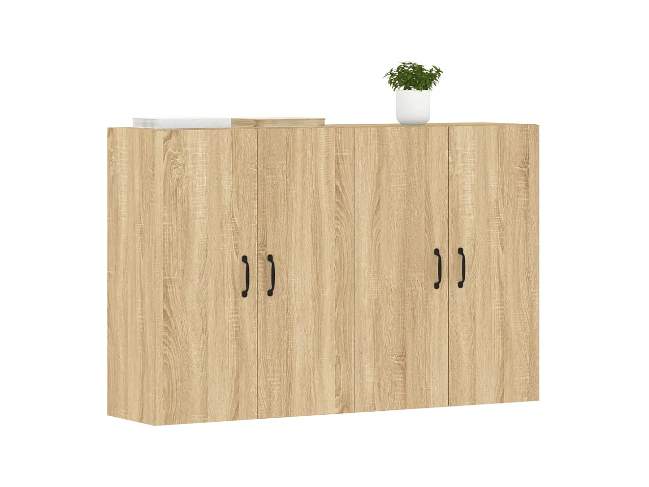 Armarios de pared 2 uds madera de ingeniería roble Sonoma ES704919