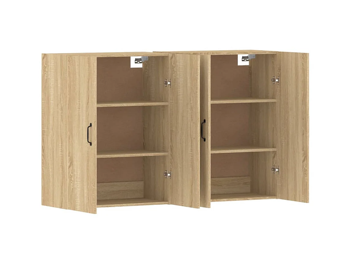 Armarios de pared 2 uds madera de ingeniería roble Sonoma ES704919