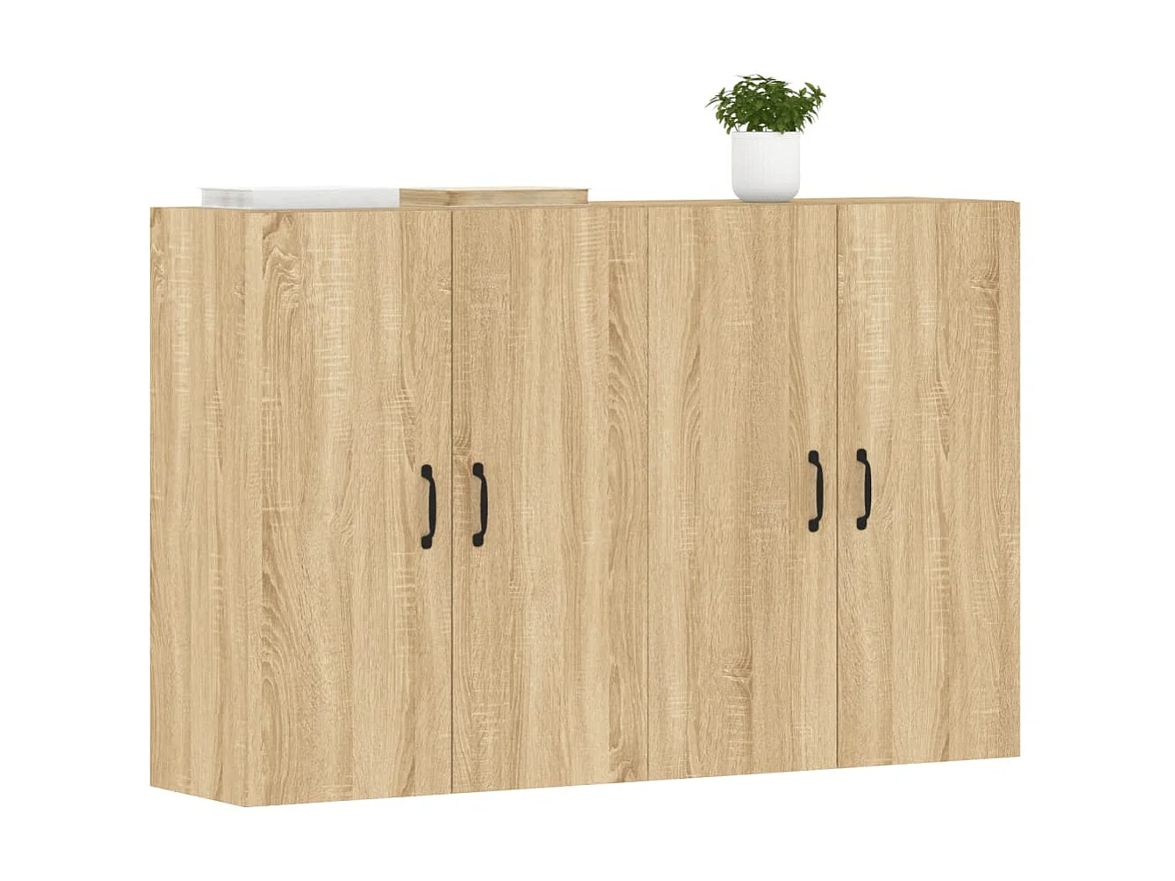 Armarios de pared 2 uds madera de ingeniería roble Sonoma ES704919