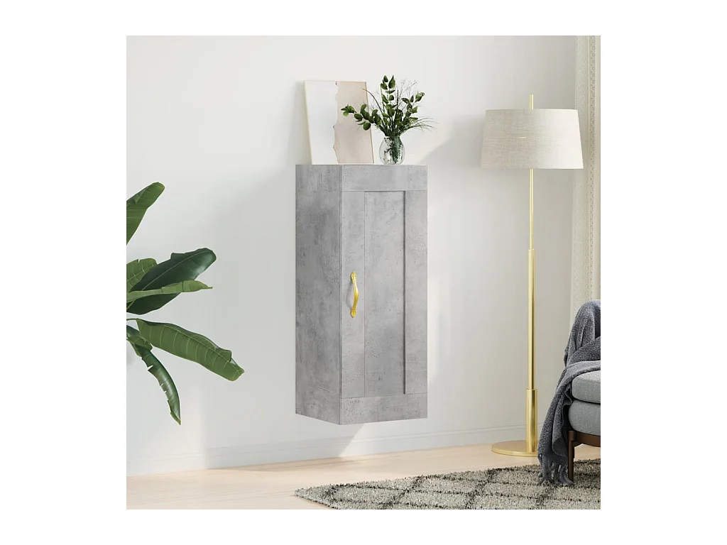 Armario de pared madera ingeniería gris hormigón 34,5x34x90 cm ES519004