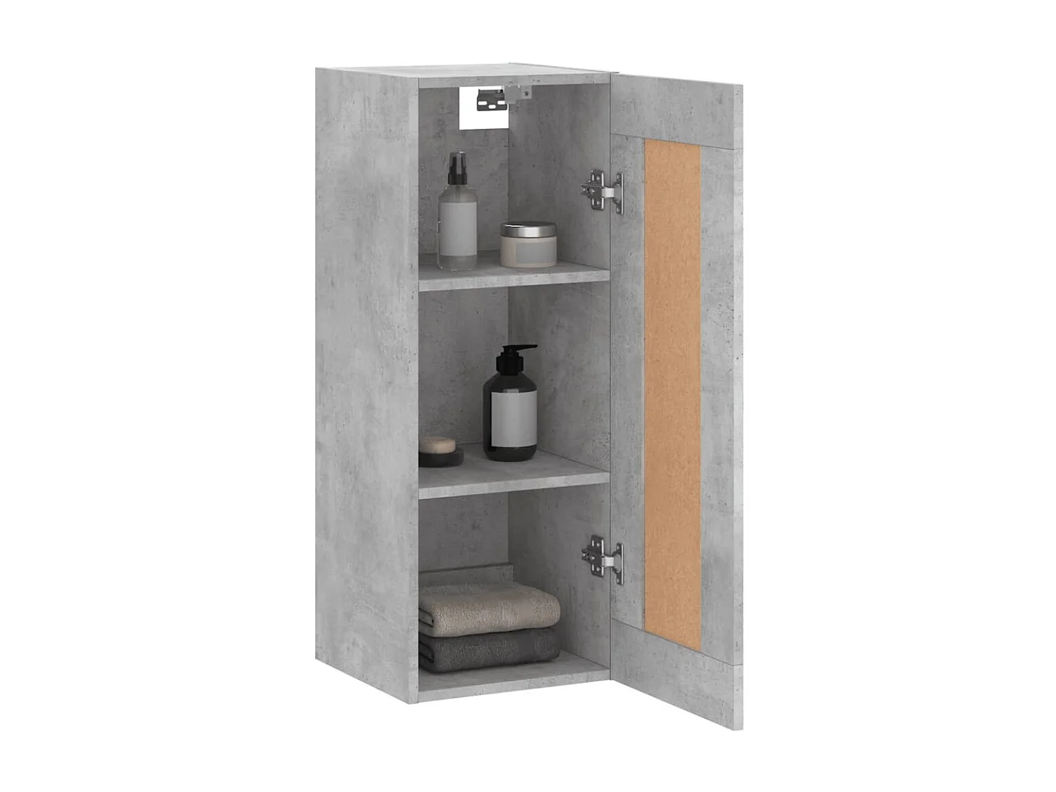 Armoire murale gris béton 34,5x34x90 cm bois d'ingénierie QWE93892