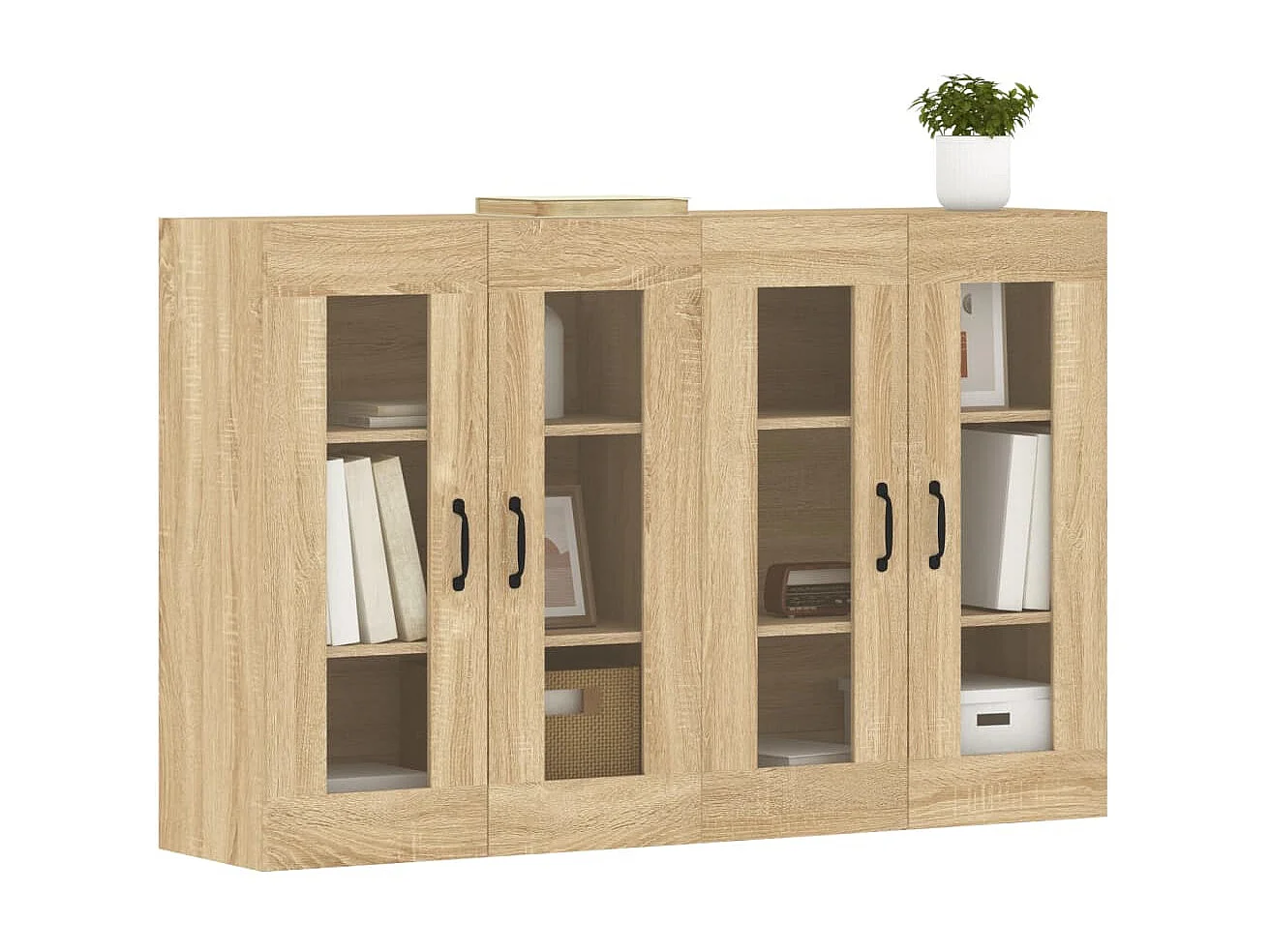 Armarios de pared 2 uds madera de ingeniería roble Sonoma ES292987