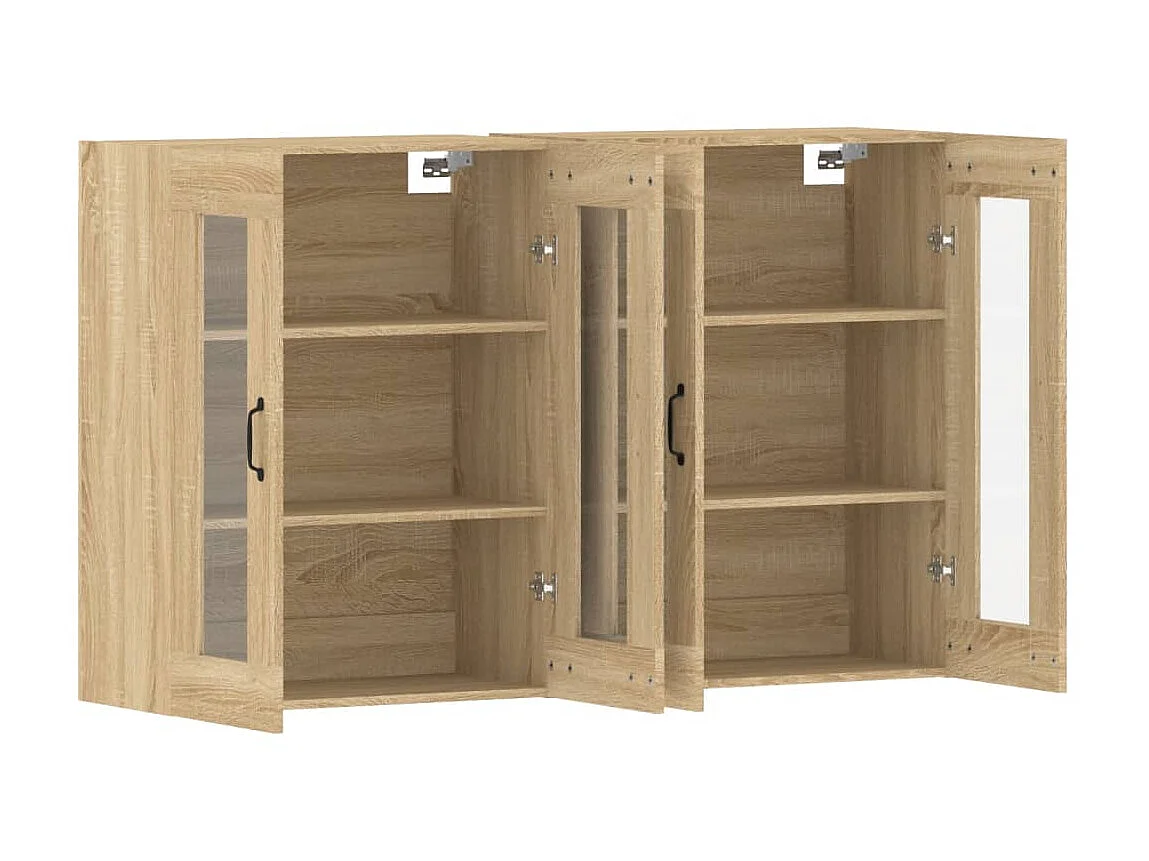 Armarios de pared 2 uds madera de ingeniería roble Sonoma ES292987