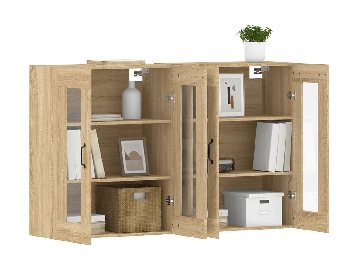 Móveis de parede 2 pcs derivados de madeira carvalho sonoma PT655178