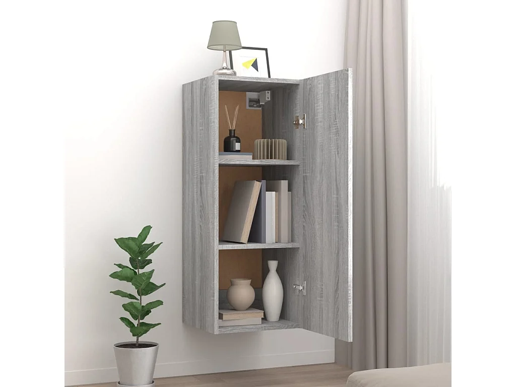Armoire murale Sonoma gris 34,5x34x90 cm Bois d'ingénierie OLA8079