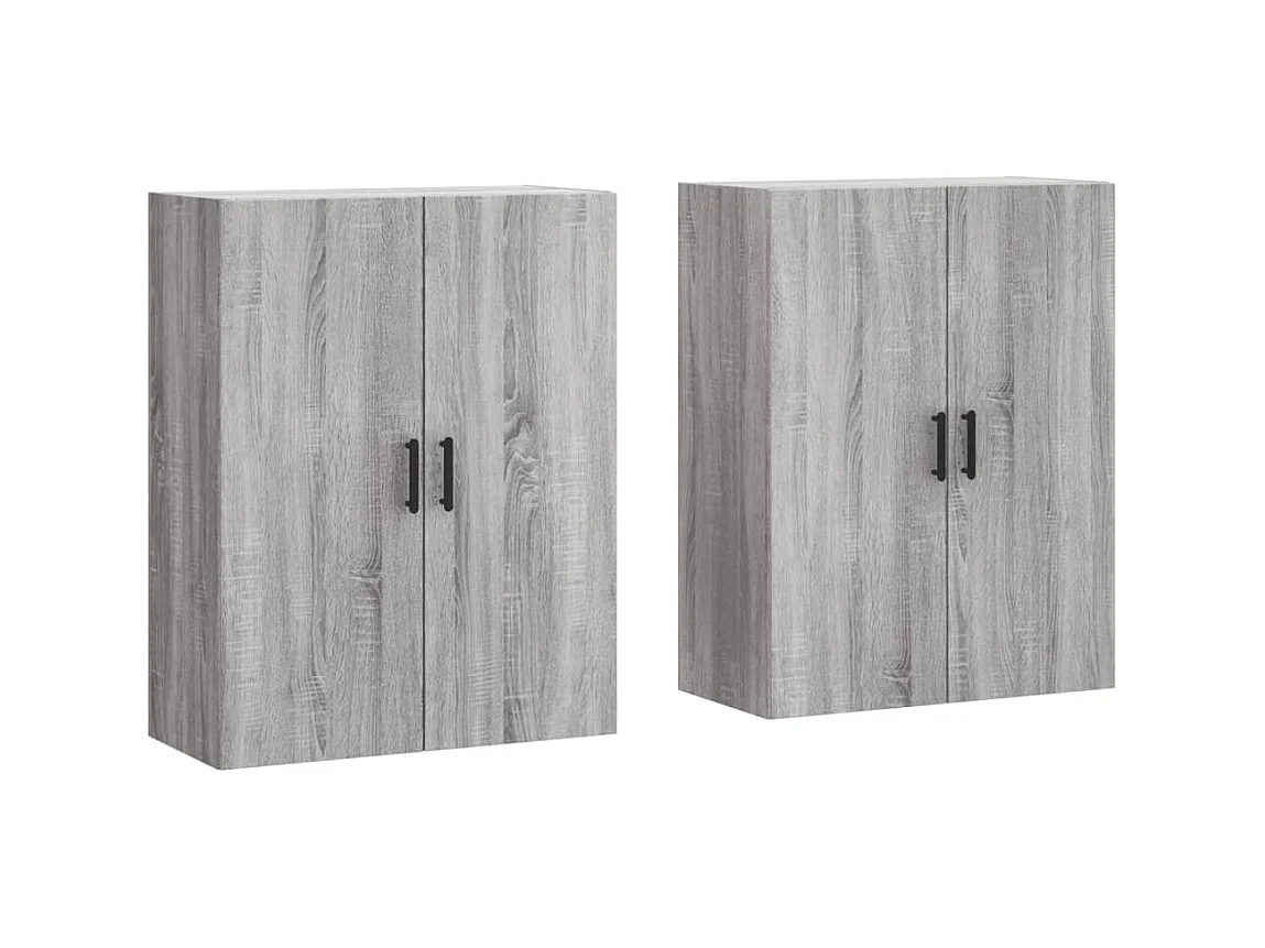 Armarios de pared 2 unidades gris Sonoma 69,5x34x90 cm ES944339