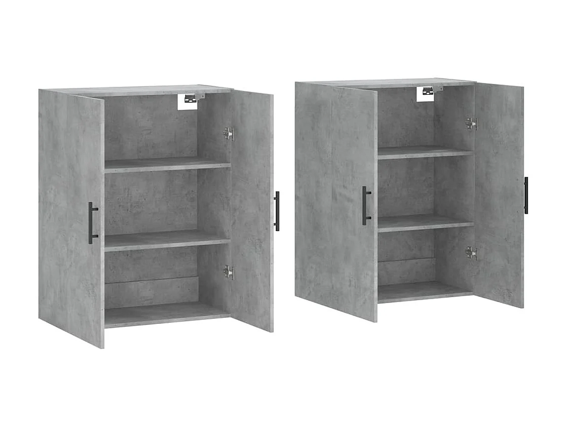 Armario de pared 2 unidades gris hormigón 69,5x34x90 cm ES808298