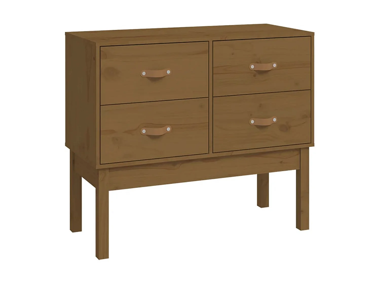 Mueble consola de madera maciza de pino marrón miel 90x40x78 cm ES643439