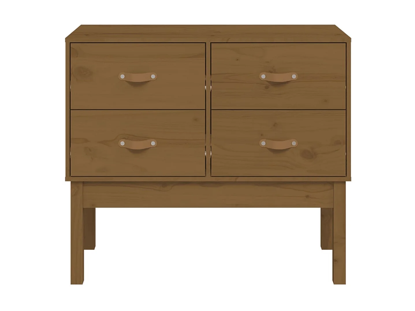 Mueble consola de madera maciza de pino marrón miel 90x40x78 cm ES643439