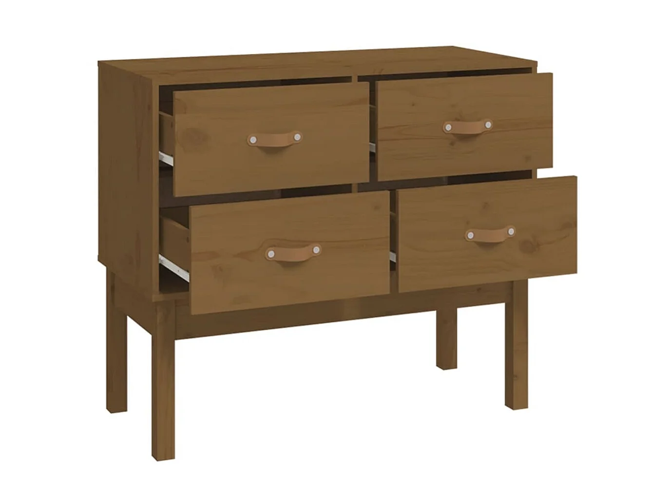 Mueble consola de madera maciza de pino marrón miel 90x40x78 cm ES643439