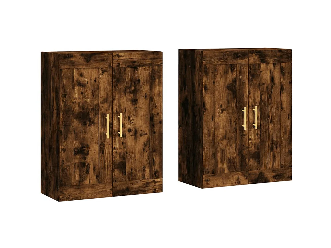 Armarios de pared 2 uds madera de ingeniería roble ahumado ES112212