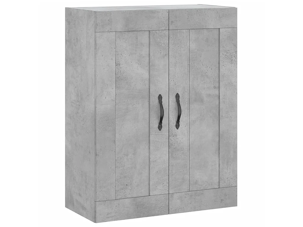 lot de 2 Armoires murales gris béton bois d'ingénierie QWE12968