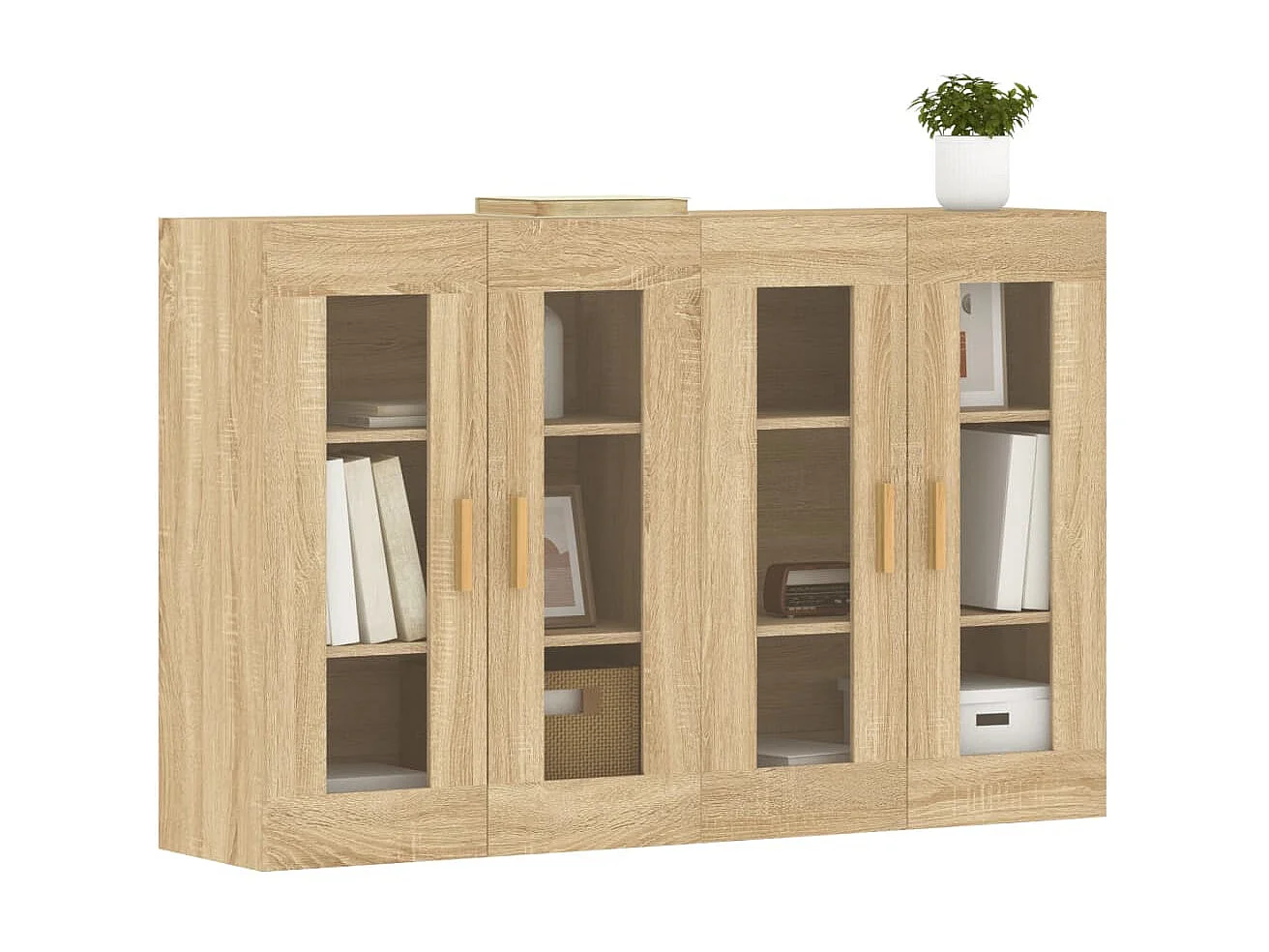 Armarios de pared 2 uds madera de ingeniería roble Sonoma ES153350