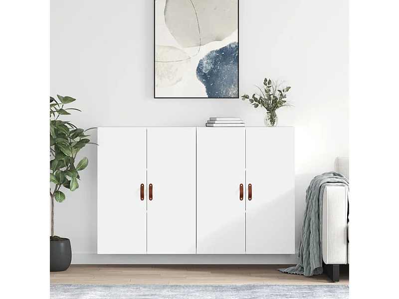 Armarios de pared 2 unidades blanco 69,5x34x90 cm ES273001