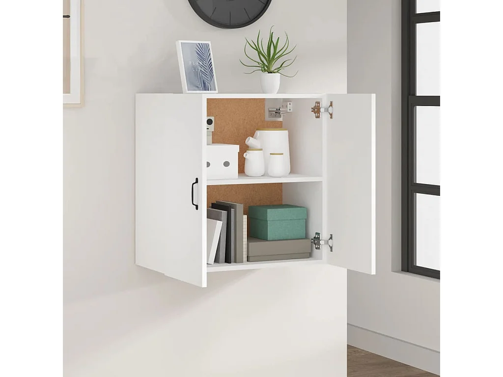 Armario de pared madera contrachapada blanco 60x31x60 cm ES638570