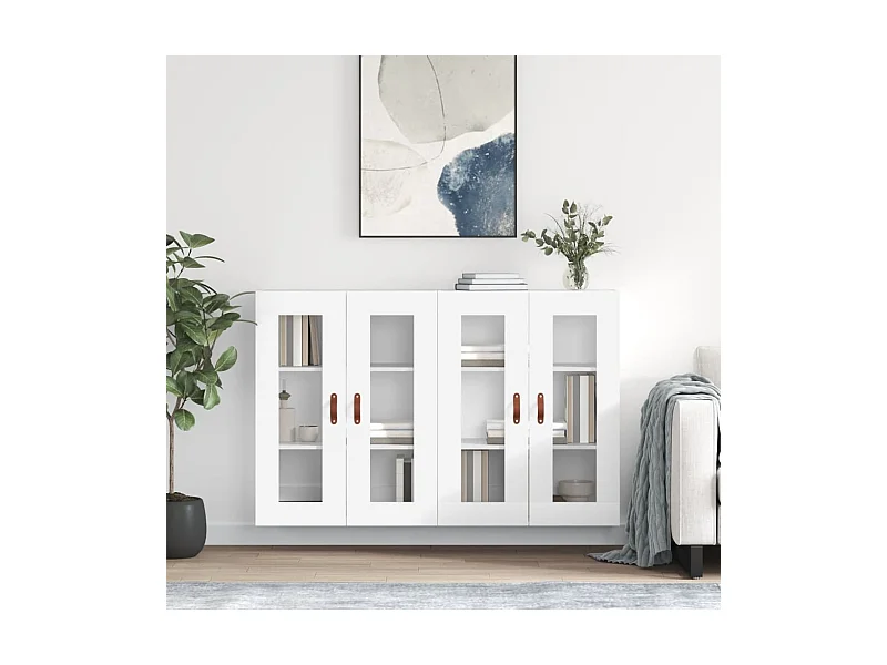 Armarios de pared 2 uds madera de ingeniería blanco ES881502