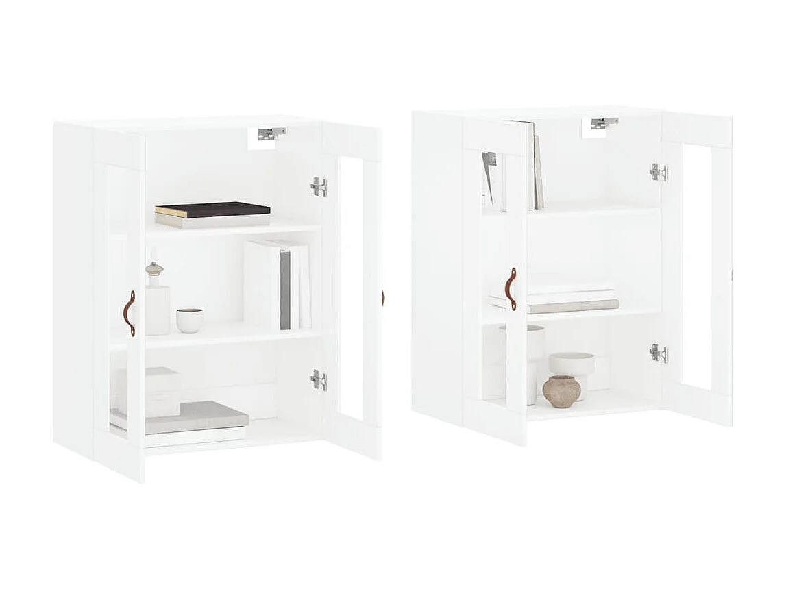 2 pcs Armoires murales blanc bois d'ingénierie OIU40949