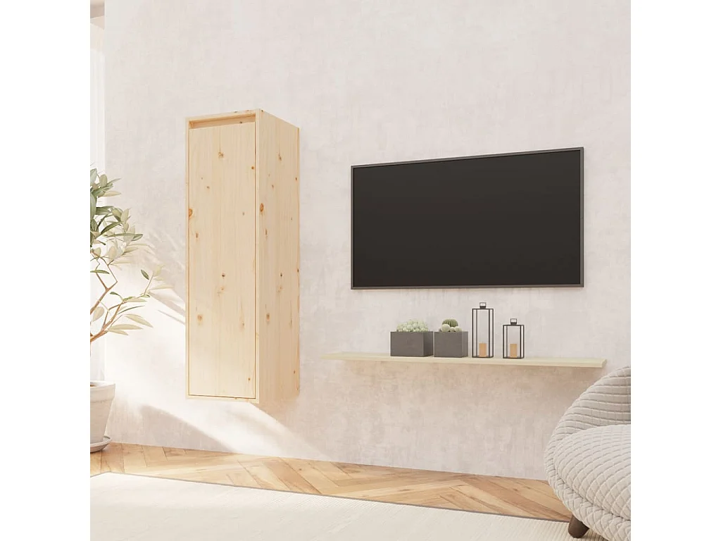 Wandschrank,Wandhängeschrank 30x30x100 cm Massivholz Kiefer -gkd80940