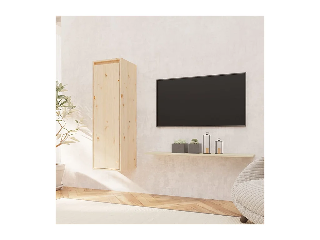 Armoire murale 30x30x100 cm Bois de pin massif OLA7319