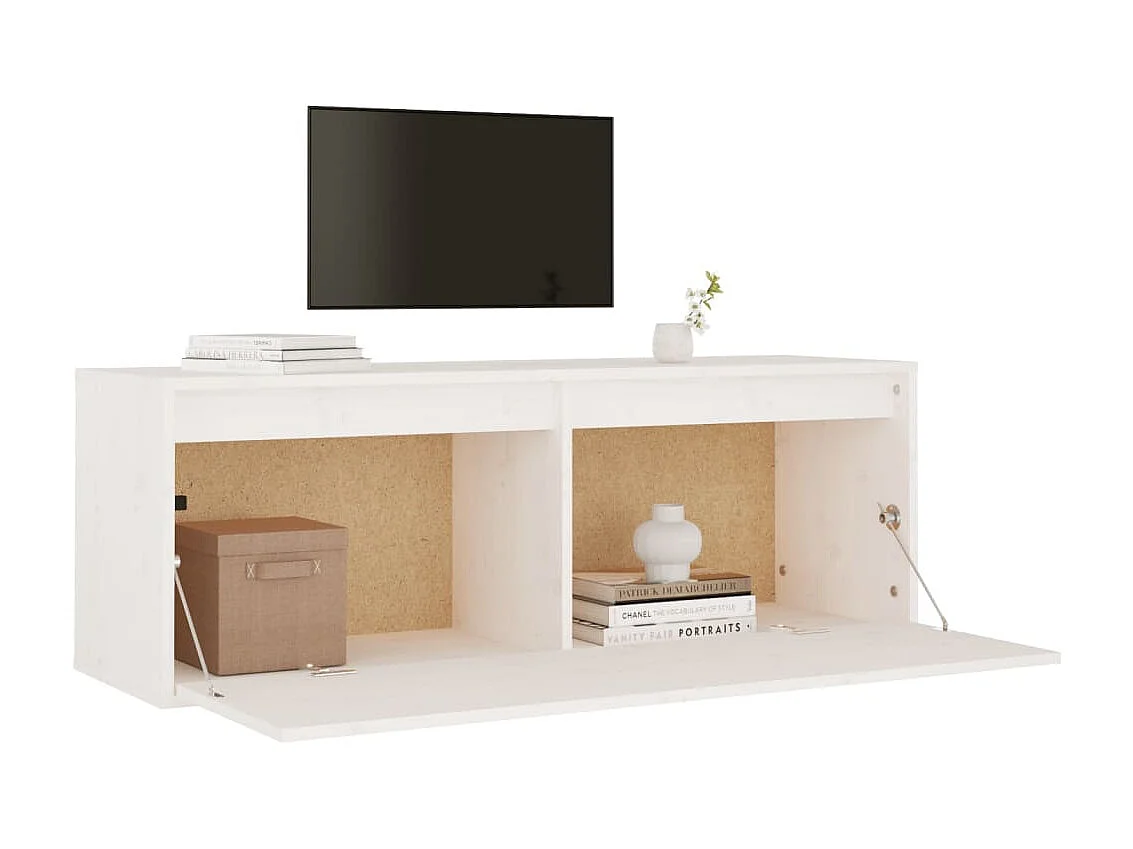 Armoire murale Blanc 100x30x35 cm Bois de pin massif OLA4916