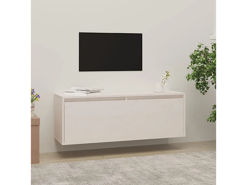 Armoire murale Blanc 100x30x35 cm Bois de pin massif OLA4916