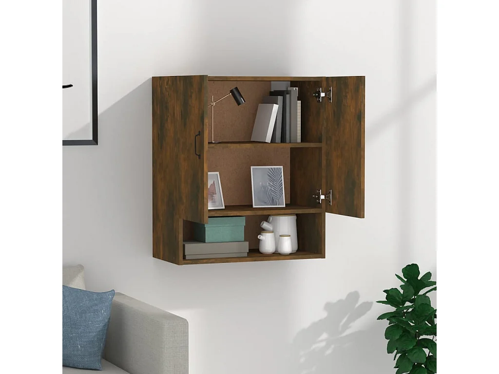 Wandschrank,Wandhängeschrank Räuchereiche 60x31x70 cm Holzwerkstoff -gkd27664