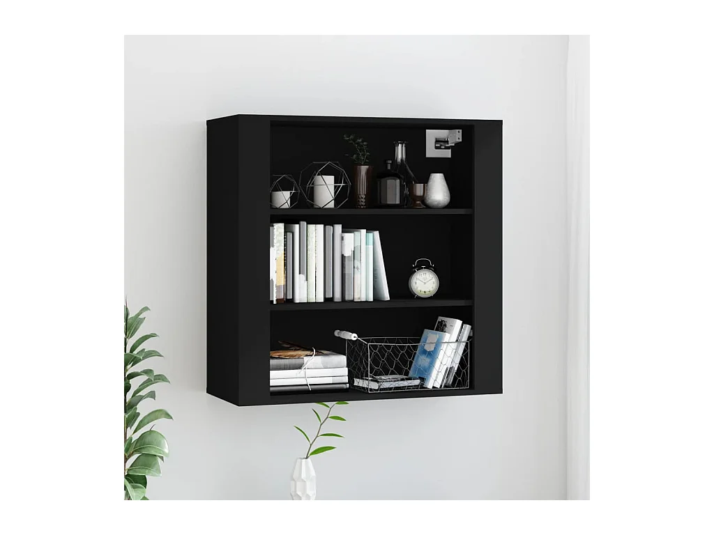 Armoire murale Noir 80x33x80 cm Bois d'ingénierie QWE40973