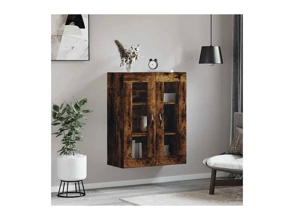 Armario de pared madera ingeniería roble ahumado 69,5x34x90 cm ES312816