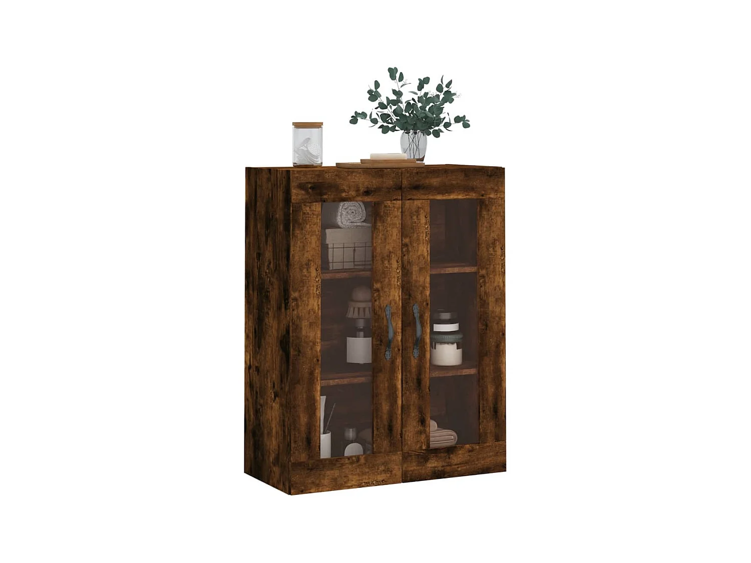 Armario de pared madera ingeniería roble ahumado 69,5x34x90 cm ES312816