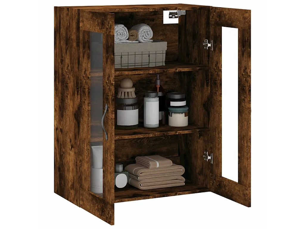 Armoire murale chêne fumé 69,5x34x90 cm bois d'ingénierie QWE47658