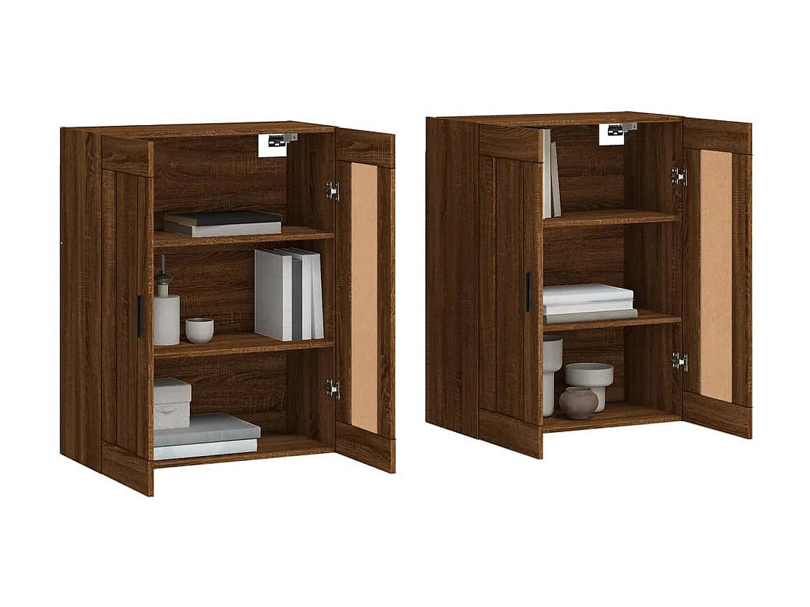 Móveis de parede 2 pcs derivados de madeira carvalho castanho PT498753