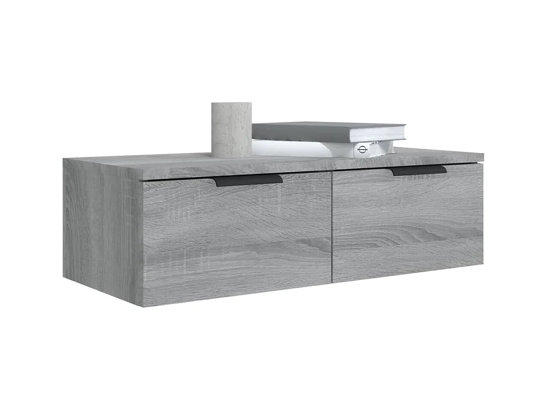 Armário parede 2pcs 68x30x20cm derivados madeira cinza sonoma PT947561